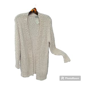 Symple NYC Women Blush Light Pink 💓 Fuzzy Soft Knit Long Cardigan Medium